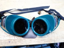 Vintage Morse welding goggles Industrial Steampunk Green Lens ~Great Condition ~