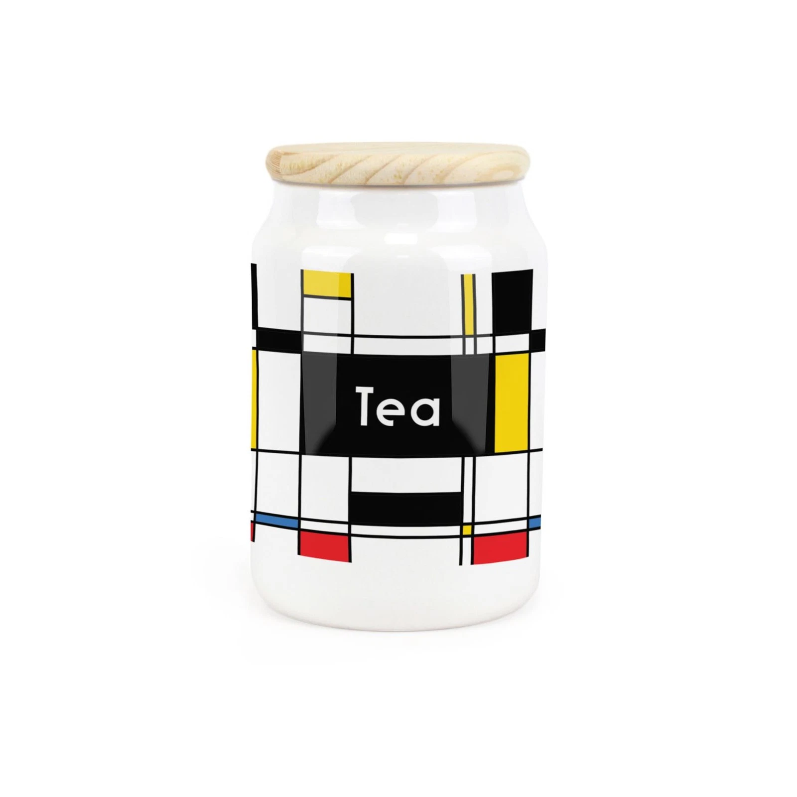 Ceramic Tapered Art Deco Canister - Retro Tea Storage Container