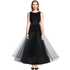 Black Wedding Petticoat Underskirt Double Layers Dress For Brides