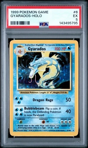 1999 POKEMON GAME #6 GYARADOS-HOLO PSA 5