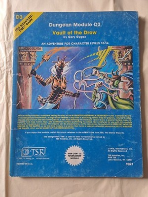 Dungeons & Dragons Vault of the Drow 1. Edition Modul D3. Sehr gut gebraucht