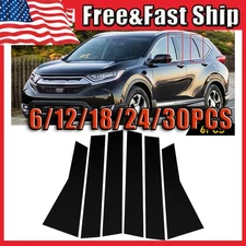 Fit For 2017-2022 Honda CR-V. Black Polycarbonate Door Pillar Post Trims6-30x