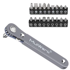 Mulwark 20Pc 1/4 Ultra Low Profile Mini Ratchet Wrench Close Quarters 
