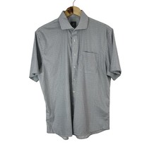 Johnnie-O Luther Prep-Formance Shirt Mens Large White Blue Button Up Casual