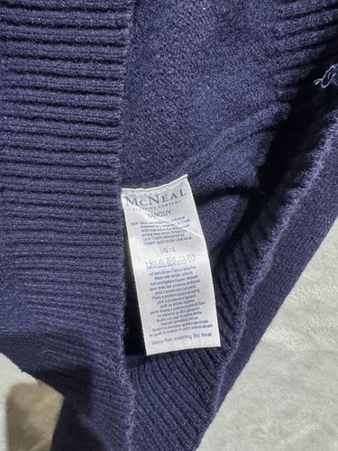 Suéter McNeal Tanguy Azul Marino 100% Lana de Cordero Tejido Pullover Para Hombre Talla Grande - Imagen 7 de 8