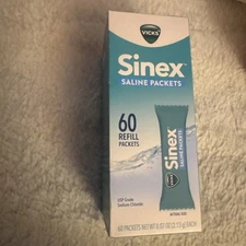 Vicks Sinex Saline Packets 60 Refill Packets Exp. 2027 Net WT 0.07 OZ