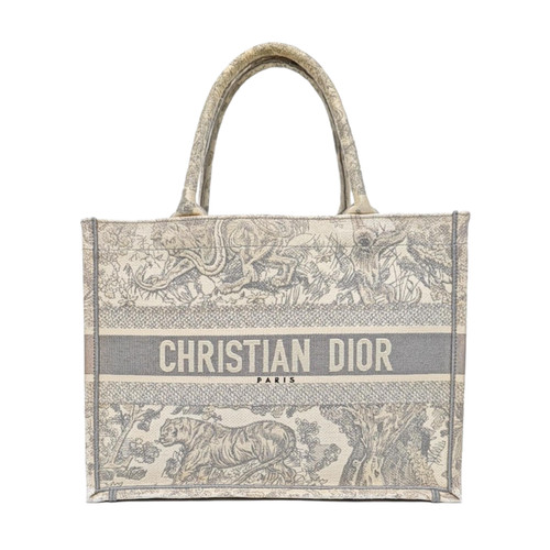 【Authentic】 DIOR Book Tote Grey Cloth Handbags (DDP)