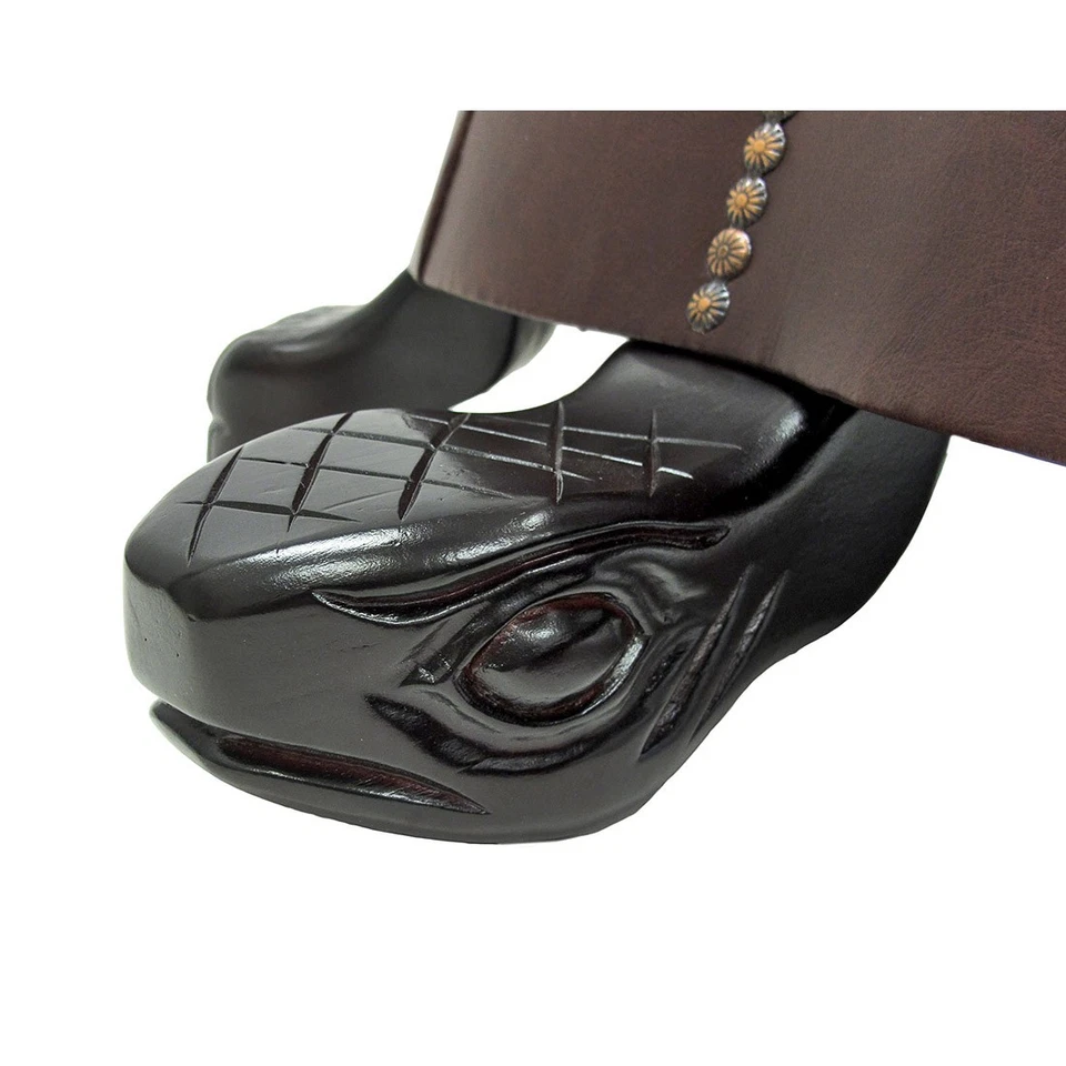 Zeckos Elegant Walnut Finish Turtle Ottoman Foot Stool - Image 2 of 4