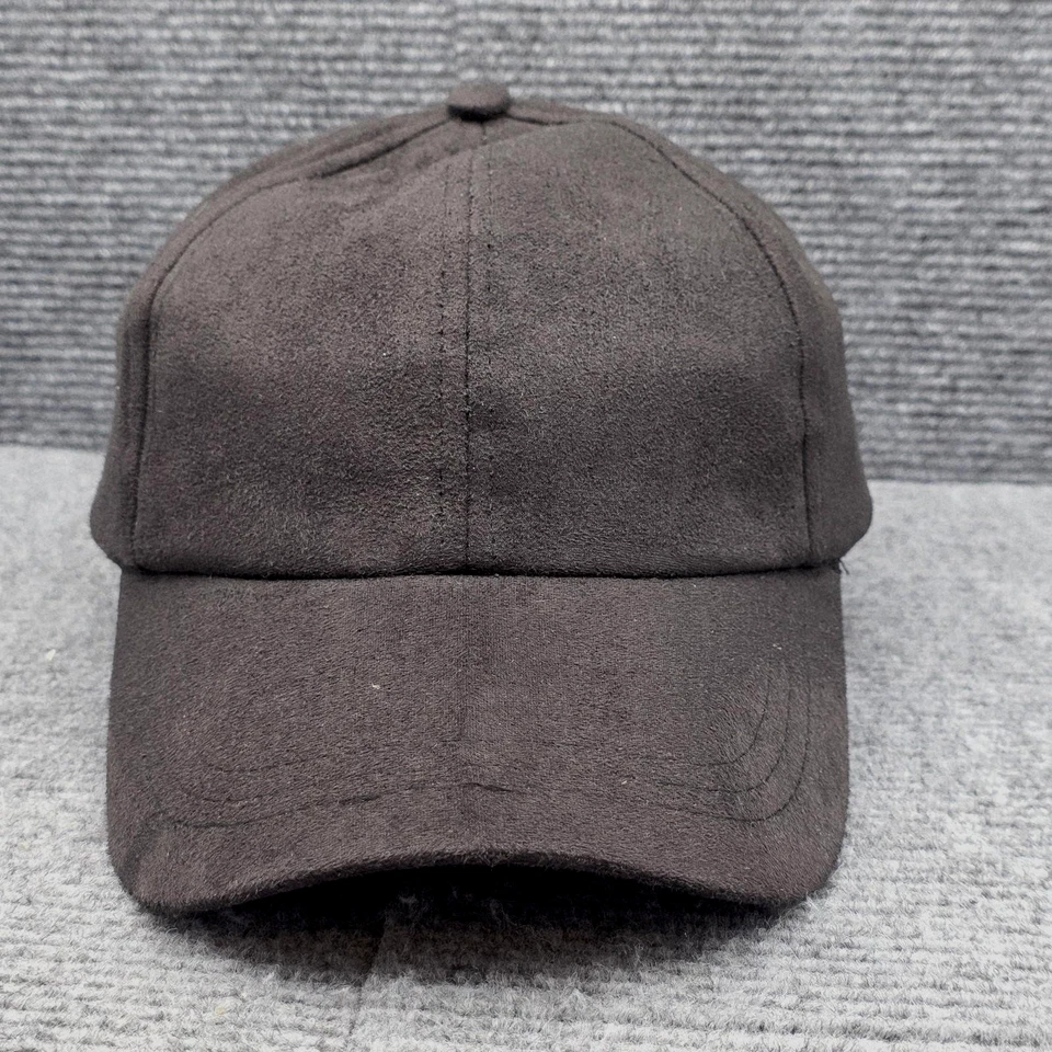 Free People Hat Cap Strap Back Black Womens Casual Suede Look Adjustable OS - Image 2 of 4