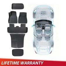 Floor Mats For 2025 -26 Tesla Model Y 6pcs Set TPE All Weather US 6pc