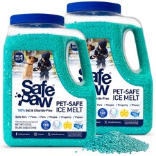 Safe Paw Pet Safe Ice Melt, 100 Salt Chloride free Traction Agent 8 Lbs, 2 Pack