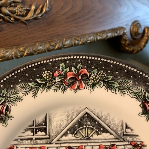 8 piatti insalata Royal Stafford Christmas Home 8 3/8" Made in Burslem England - Foto 4 di 10