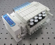 C199070 SMC Valve Manifold (8) SY3300 Solenoids, EX260-SIL1 IO-Link Interface