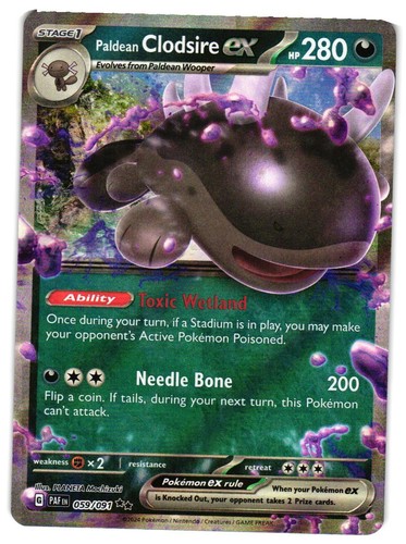 Pokemon TCG Paldean Clodsire ex 059/091 Sv: Paldean Fates Holo NM