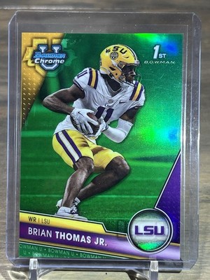 2023 Bowman University Chrome 1st Brian Thomas Jr. Green Refractor #/99 Jaguars