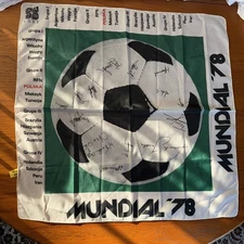 1978 FIFA World Cup MUNDIAL Poland Polska Soccer Flag Chusta Mistrzostwa Świata