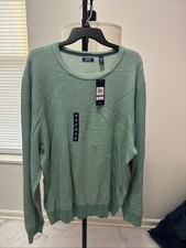 Izod Premium Essentials 12GG Textured CrewNeck Sweater Beryl Green XL NWT
