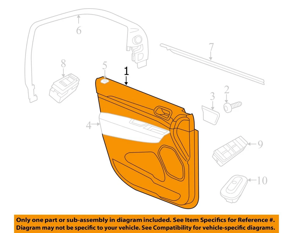 Fits 2016 - 2020 DODGE DURANGO SXT Front LH Driver Door Trim Panel Black OEM - Image 4 of 4