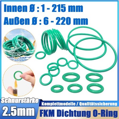 O-Ring 1-215 mm Schnurstärke 2,5 mm DIN-3771 FKM 80 Dichtring Oring Nullring