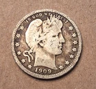 1909 D   BARBER QUARTER