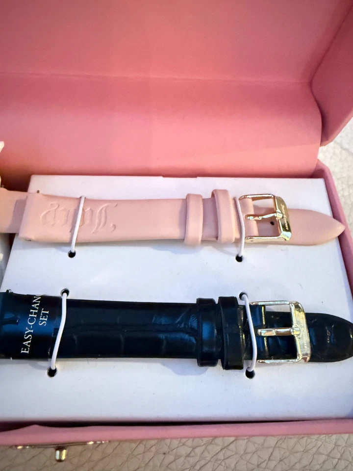 NUEVO EN CAJA RELOJ JUICY COUTURE TONO DORADO CON DIJE DE CORAZÓN CORREAS INTERCAMBIABLES Foto 3 de 4