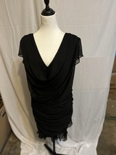 Hy FVE Little Black Dress Ruffled Skirt, Sheath Dress Size Medium