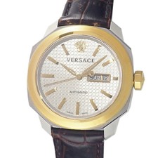 Versace VERSACEDYLOS VQI020015 Men's Auto Day-Date Silver Watch used