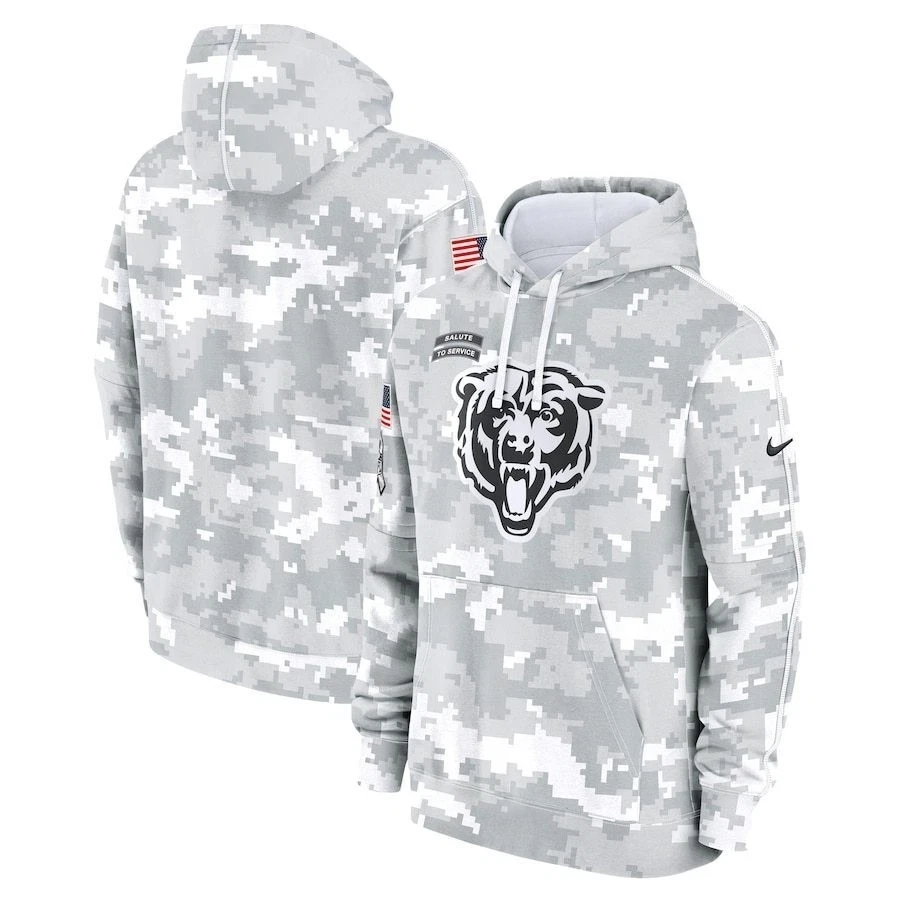 NIKE Men's Chicago Bears NFL Camouflage clothing Pullover Hoodie