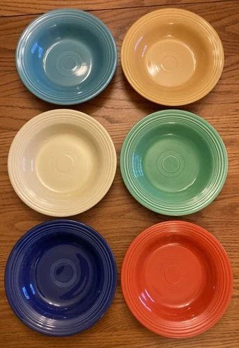 Vintage Fiestaware - Set of (6) Deep Plates in all 6 original colors (1936-1969)