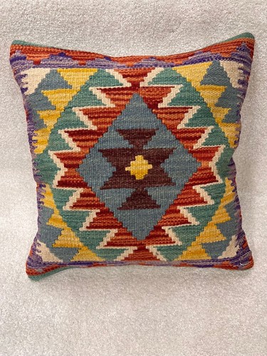 Fundas de cojín Afghan Kilim 100 % lana hechas a mano - multicolor - Imagen 8 de 91
