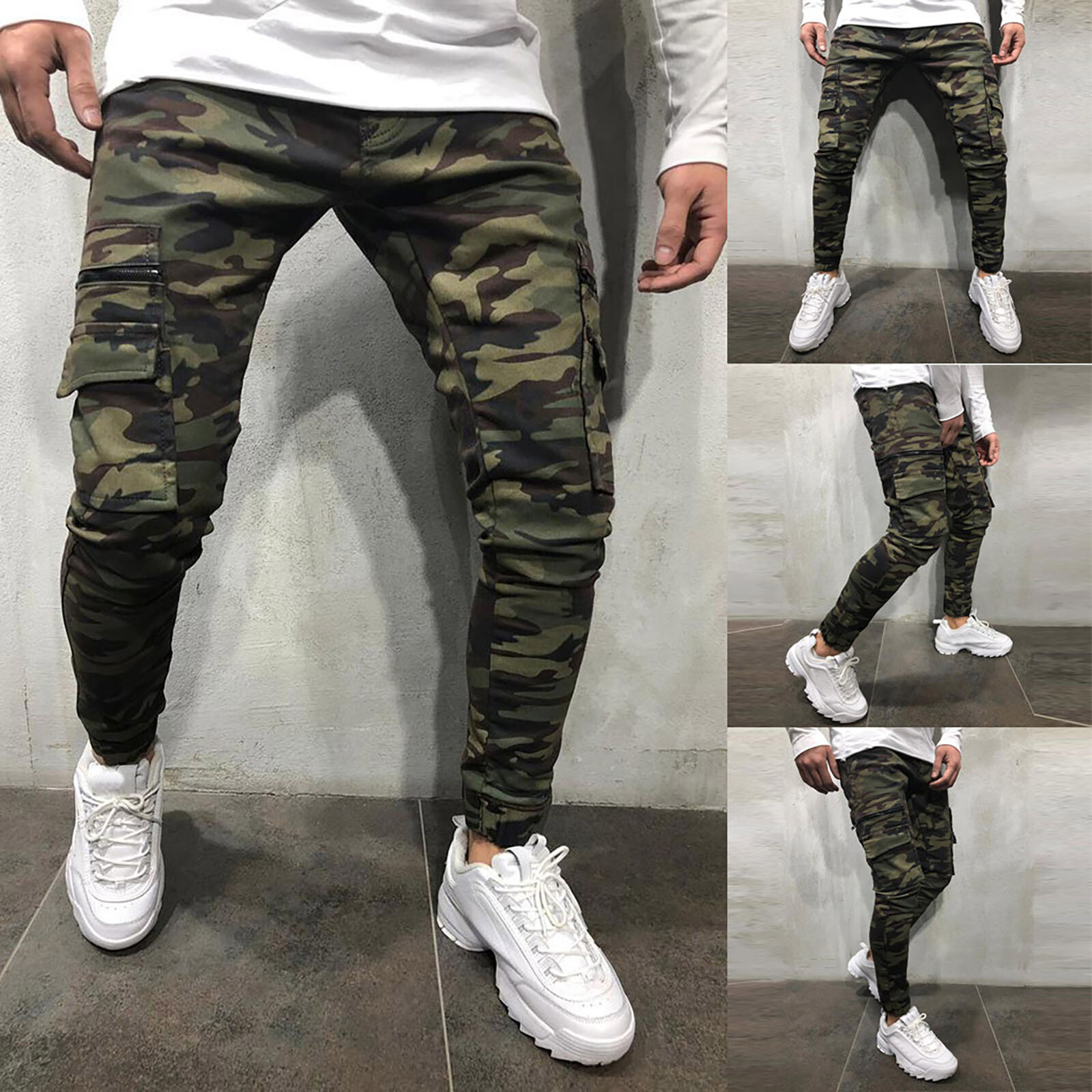 Mens Military Combat Skinny Jeans Cargo - tiendamia.com