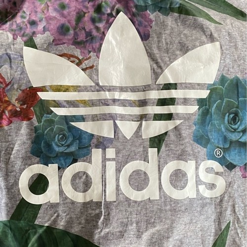 Adidas Size S Trefoil Track Windbreaker Hooded Pullover Tropical Floral Jacket - Picture 7 of 9
