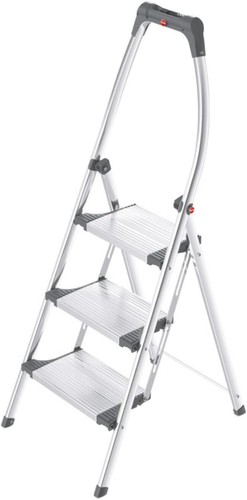 LivingStep Comfort Plus Aluminum Folding Steps, Three Extra Large Steps, Silver