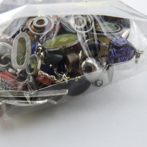 Sacchetto vintage 1,25 libbre di gioielli RICAMBI artigianato riparazione strass - Foto 7 di 9
