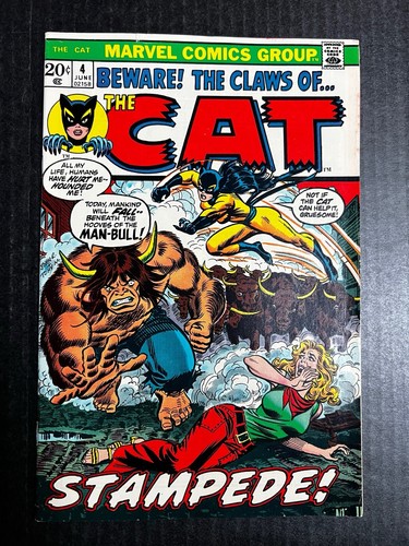 THE CAT #4 June 1973  Vintage Marvel Comics Man-Bull 