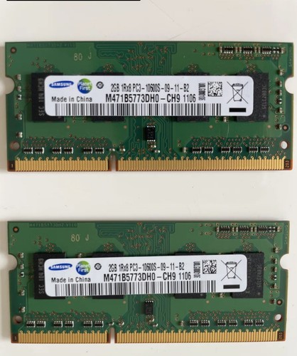 OEM!! APPLE MACBOOK PRO A1278 4GB 2GB+2GB RAM MEMORY PC3-10600s0911B2 - Picture 2 of 3
