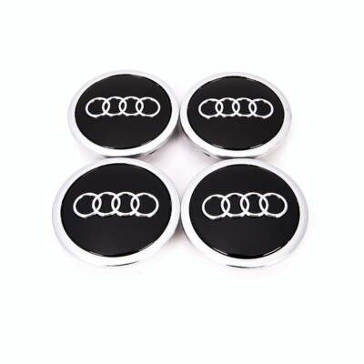 For Audi 69MM 4PC Black Chrome Wheel Rim Center Replacement Hub Caps  4B0601170A