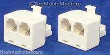 2X Modular TELEPHONE Line Cable Wall Outlet SPLITTER Double Jack Connector VWLTW