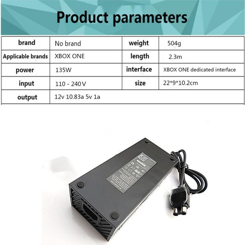 Power Supply AC Adapter for Xbox One Mains Power Supply Brick for Xbox One +Cord - Picture 5 of 12