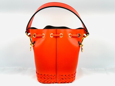 FENDI Montresor 2WAY Handbag - Red Leather Bucket Bag | eBay