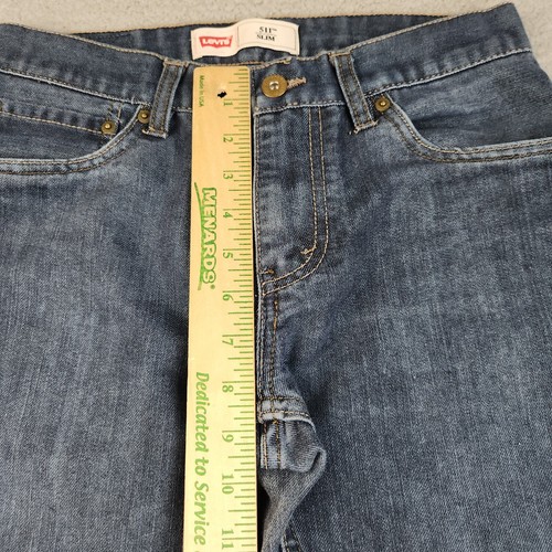 Levis Jeans Boys 18 Reg (28x28) Blue Modern Slim Fit Faded Stretch Skater Denim - Picture 4 of 9