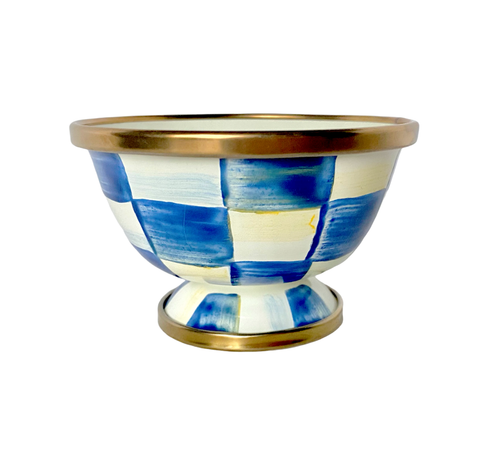 MacKenzie Childs 100% Authentic Royal Check Enamel Little Sugar Bowl New w. Tags - Picture 3 of 5