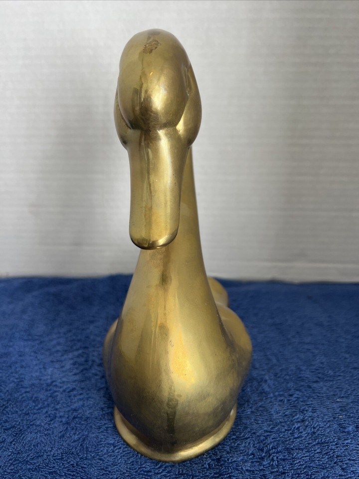 Brass Swan Head Book End (1) Heavy Solid Brass Estate eBay