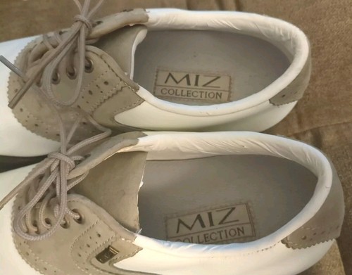 Scarpe da golf Oxford Mizuno da donna taglia 9 con tomaia in pelle bianco/marrone - Foto 8 di 24