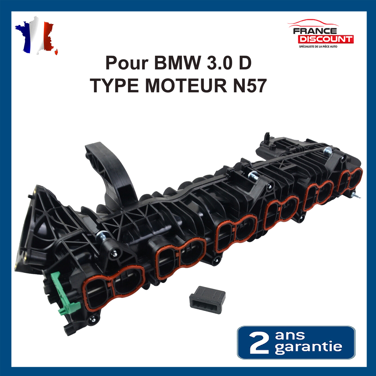 Tubulure admission d'air à clapets renforcés pour flux optimal sur BMW 3.0 D