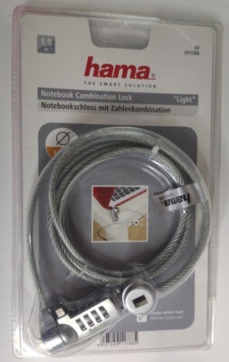 HAMA Light Notebook Barrel Combination Security Lock Laptop Systems 1.8m Kabel