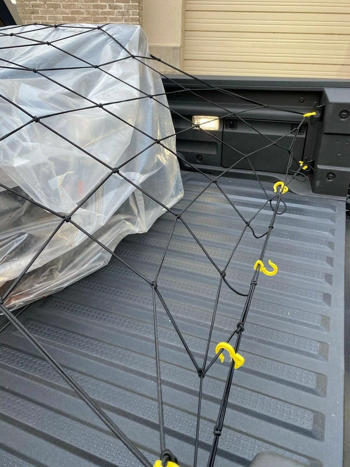 Ganchos de amarre de cama de malla de red de carga para camioneta GMC Sonoma tamaño compacto 60" x 78" Foto 4 de 4