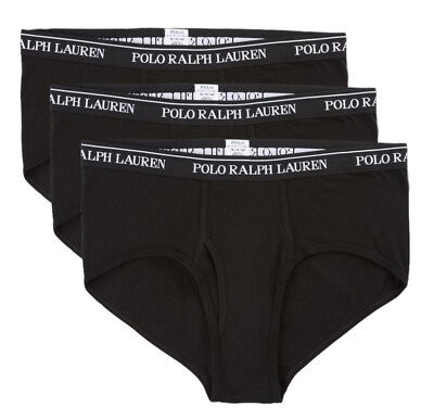 Polo Ralph Lauren Big & Tall 3-pk Underwear Briefs Size 50 Black