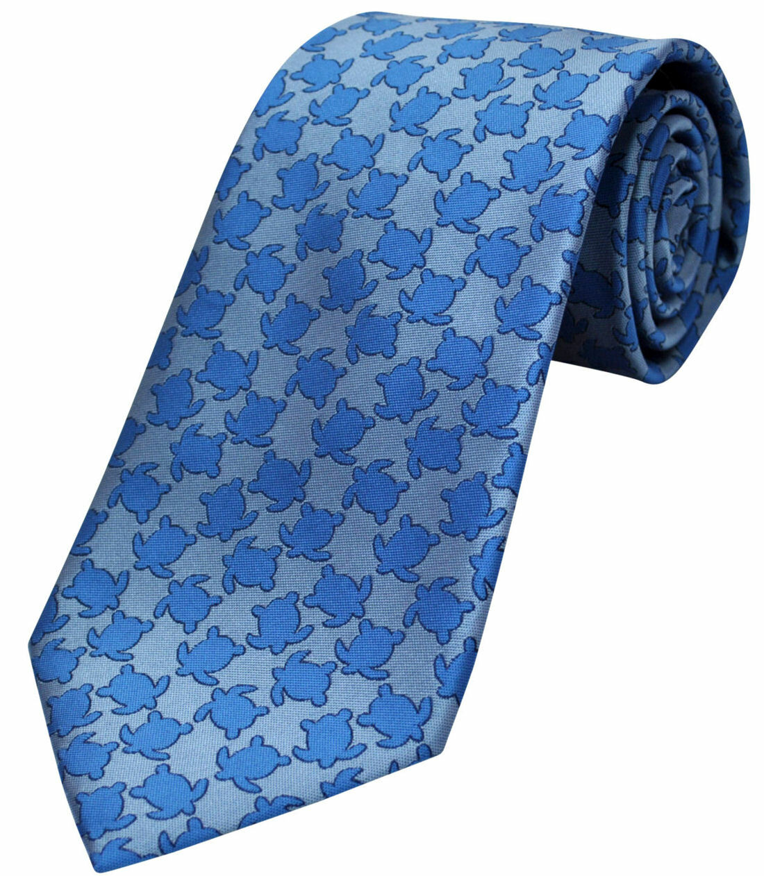 THE TIE STUDIO - Turtles Blue on a Sky Blue background Men's Novelty Tie