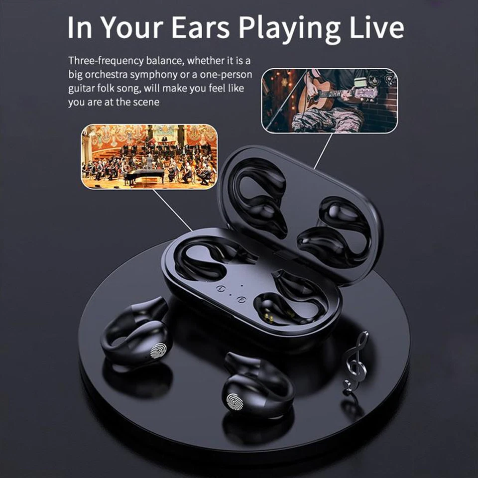 Sport Headset Wireless Bluetooth 5.3 Earbuds Ear Clip Bone Conduction Headphones - Image 2 of 4